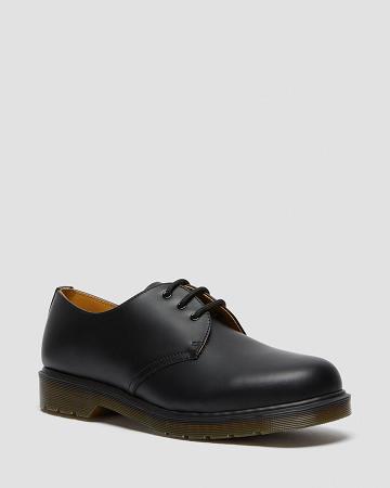 Black Men's Dr Martens 1461 Plain Welt Smooth Leather Oxfords Shoes | CA 601PJJ